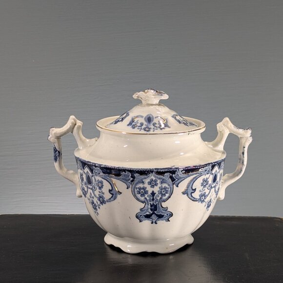 Antique Art Nouveau covered storage jar by Myott Son & Co England Marlboro - Picture 8 of 9